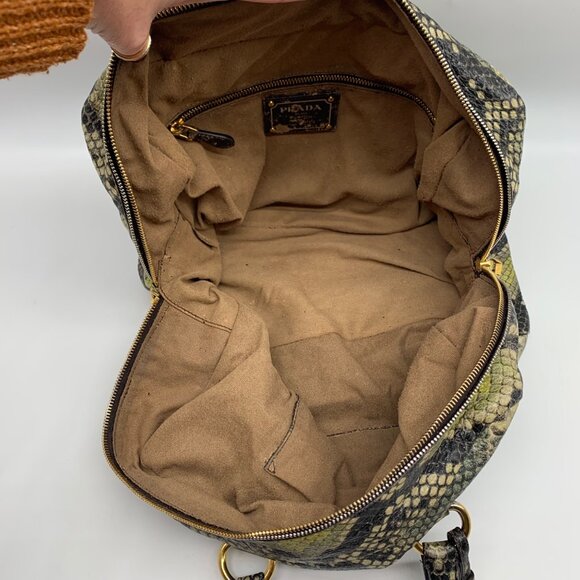 Prada Cervo Lux Printed Snakeskin Leather Tote - Picture 10 of 14